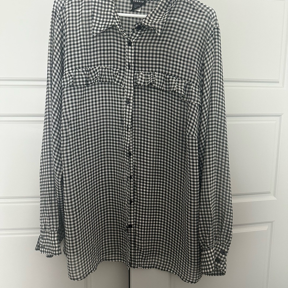 Torrid Monochrome Checkered Shirt